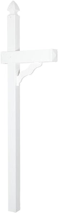 Peaceful Classics Wooden Mailbox Post (82.5'H x 25'D) – Weather-Resistant Wood or Poly Mailbox Stand for Outside | No-Dig Option | Mailbox Post for Residential & Curbside Use (Poly, White)