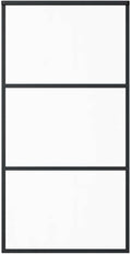 vidaXL Glass Door, Aluminum Frame Sliding Barn Door, Interior Door for Closet Kitchen, Sliding Door System, ESG Glass and Aluminum Black