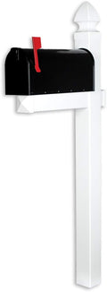 4Ever Products The Richmond Vinyl/PVC Mailbox Post No Dig System - White (Includes Mailbox)