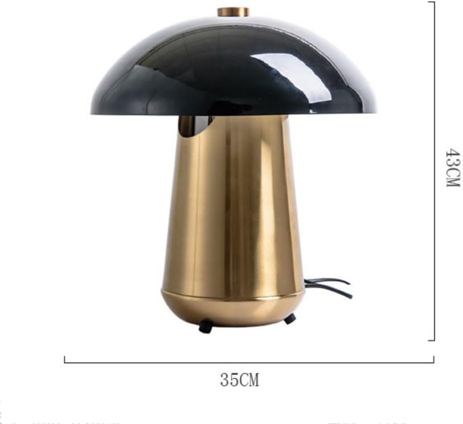 Classic Brass Desk Lamps for Home Office Desk lamp Gold Vintage reative Metal Mushroom Table lamp, Metal Base led Study lamp, Suitable for Living Room Desk