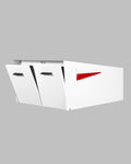 Ilyapa White Double Mailbox, Post Mount Mailboxes for Outside- Two Sided Mail Box for 2 Houses with Standard Single Mounting, Door Numbering Kit, Outdoor All Weather with Magnetic Doors