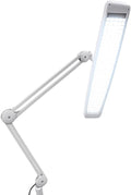 ELUCIDATE 24' (61 cm) White Clamp-On Fluorescent Desk Lamp with Spring-Action Arm | Energy-Saving | Wide Coverage |