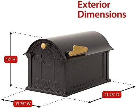 Whitehall Balmoral Mailbox with Side Address Plaques, Monogram & Post Package (3 Colors Available)