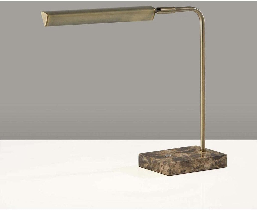 Adesso Home 3557-21 Transitional LED Desk Lamp from Reader Collection in Brass-Antique Finish, 17.50 inches, Bronze