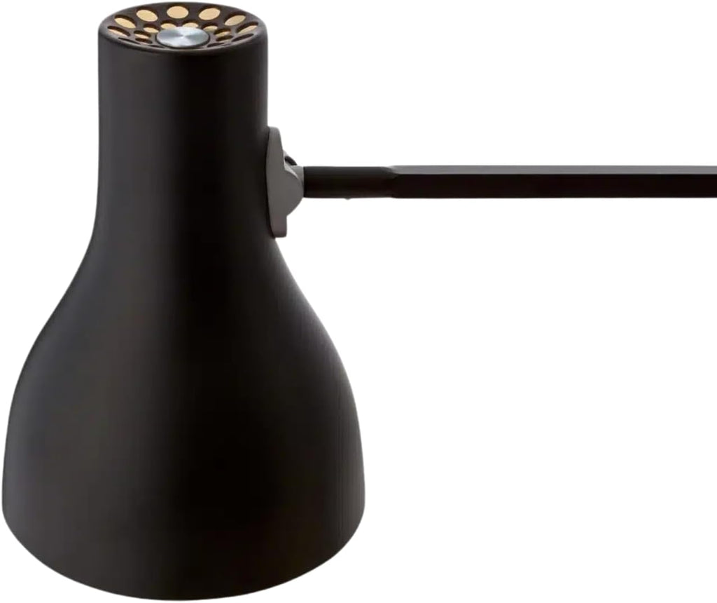 Anglepoise Type 75 Desk Lamp | Large Adjustable Matt Paint Finish Cast Iron Base Aluminum Cover Integrated Shade Switch for Home Decor Essentials Study Bedroom Office Light (Jet Black)