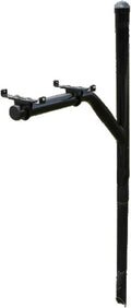 Return-to-Center Swing Away Snowplow Proof Mailbox Post - Black Steel Mailbox Extender (24 Inch)