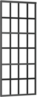vidaXL Sliding Door - Glass and Aluminum Construction, Black, 29.9'x80.7', Soft Stop for Quiet Operation, Mounting Accessories Included.