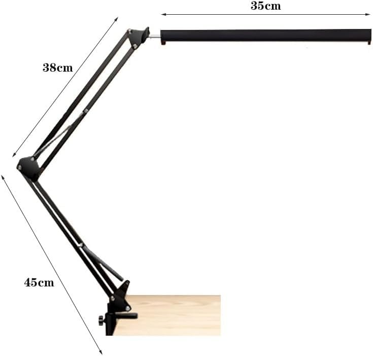 Table lamp LED Desk Lamp with Clamp, Swing Arm Metal, Foldable Eye Protection Reading Light, 3 Color Modes Stepless
