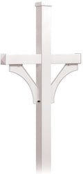 Salsbury Industries 4872WHT Deluxe Mailbox Post 2 Sided for Mailboxes, In-Ground Mounted, White