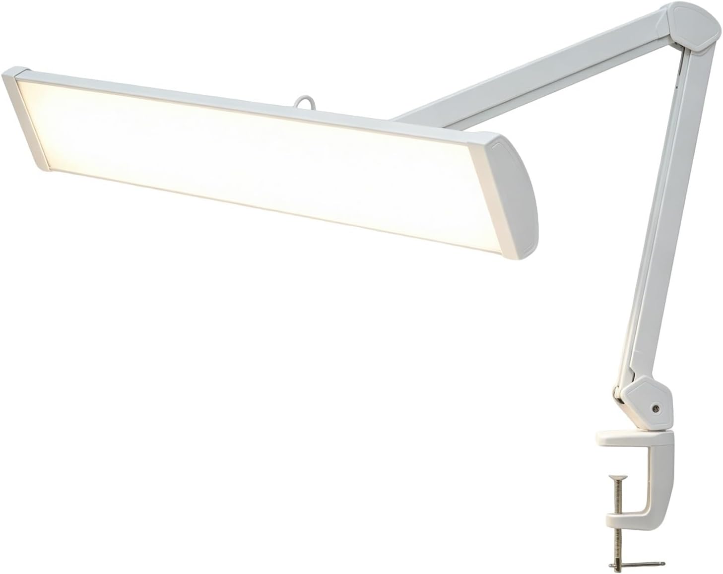 LED Architect Desk Lamp, 2300 Lumens, Dimmable, Metal Swing Arm, 5 Color Temperatures, 30W, Ideal for Task Work, Drafting, Reading, Clamp-on Office Table Lamp with 360 Bright LEDs (White, CCT)