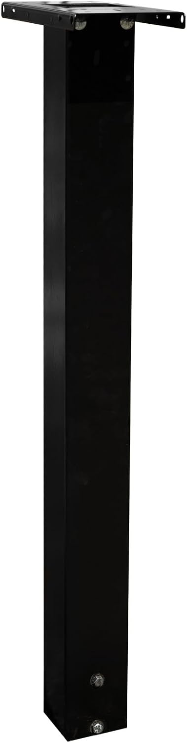 Tie Down Mailbox Post and Mount | Galvanized Powder-Coated Steel Post and Universal Mounting Plate for Mailbox | Black