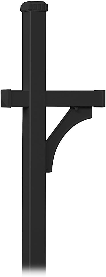 Salsbury Industries 4870BLK Deluxe 1 Sided in Ground Mounted Mailbox Post, Black