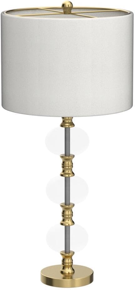 SAFAVIEH Lighting Collection Marcelo Smoking Grey/ Brass Gold 30-inch Bedroom Living Room Home Office Desk Nightstand Table Lamp Set of 2 (LED Bulbs Included)