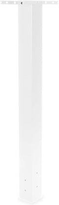Ilyapa White Mailbox Post for Outside - 43x4x4 inch Modern Metal Mailbox Post Sleeve with Two Universal Mounting Plate Brackets for Residential