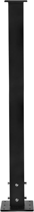 43 Inch Steel Mailbox Post with Base Plate, Heavy Duty In-Ground Mounting Post for Outside, Q235 Mail Box Post for Street Curbside, Mailbox Post Kit for Sidewalk, Black
