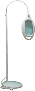 ELUCIDATE 60 LED White Floor Lamp Magnifier | 19' Flex Neck & 10.5' x 8' Base | 4' x 7' 3X Glass Lens | Essential for Detailed Projects & Reading