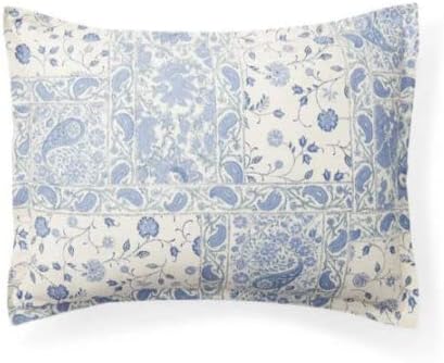 Lauren Ralph Lauren Callen Blue Green Paisley Floral on Off White Ground Full Queen 3 pc Comforter Set Shams (Queen)