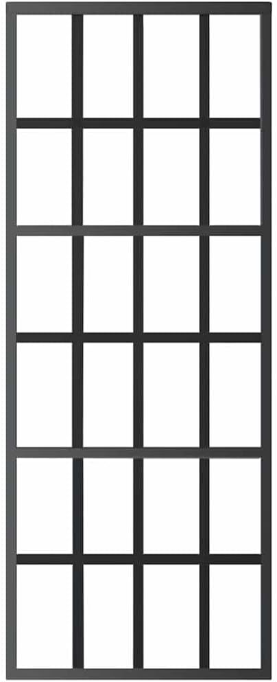 vidaXL Sliding Door - Glass and Aluminum Construction, Black, 29.9'x80.7', Soft Stop for Quiet Operation, Mounting Accessories Included.