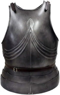 Blackened Steel Breastplate Gothic Laminated Cuirass with Fluted Ridges & Brass Rivets, Dark Knight Torso Armor, Adjustable Leather Straps LARP Cosplay