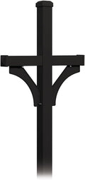 Salsbury Industries 4372BLK Deluxe Post 2 Sided In-Ground Mounted for Roadside Mailbox, Black