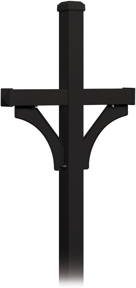 Salsbury Industries 4372BLK Deluxe Post 2 Sided In-Ground Mounted for Roadside Mailbox, Black
