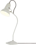 Anglepoise Original 1227 Mini Table Lamp | Gloss Paint Finish Cast Iron Base Steel Shade & Profiled Arm Chrome Plated Fittings Push Switch for Office Home Decor Bedroom Reading Lamp (Linen White)