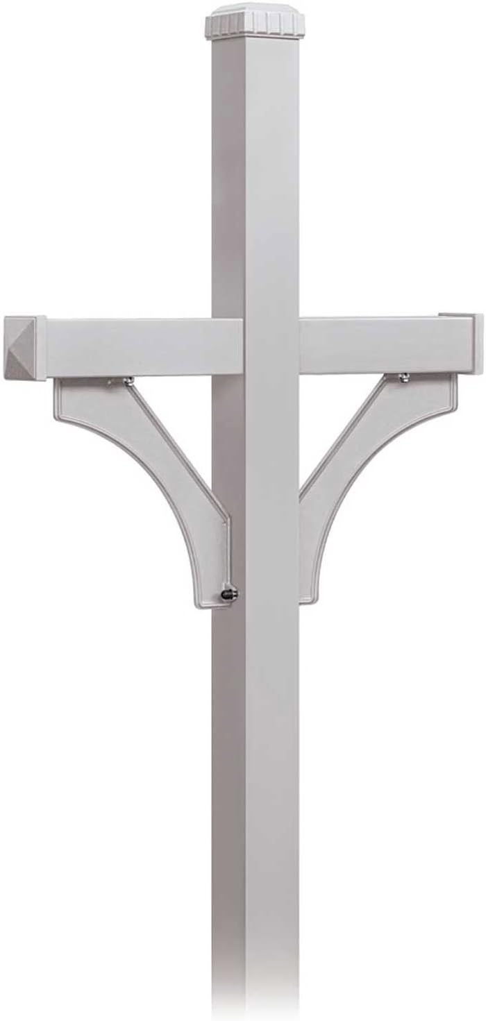 Salsbury Industries 4372SLV Deluxe Post 2 Sided In-Ground Mounted for Roadside Mailbox, Silver