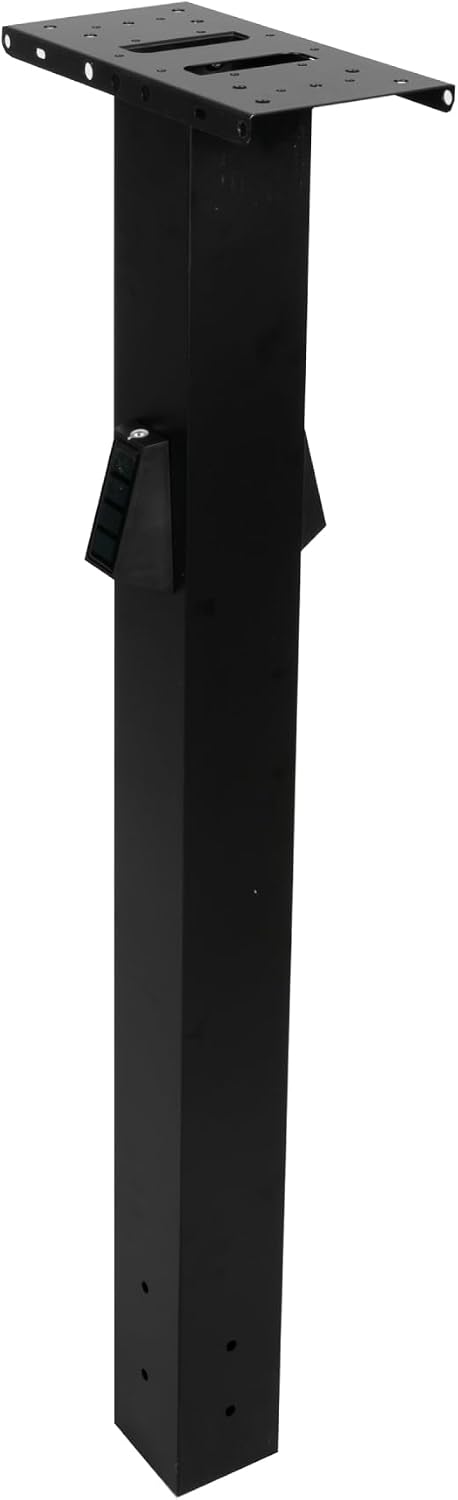 Ilyapa Black Metal Mailbox Post for Outside with Solar Address Sign for Houses, 43x4x4 Mail Box Post Sleeve with Solar Light for House Numbers with Two Universal Mounting Plate Brackets