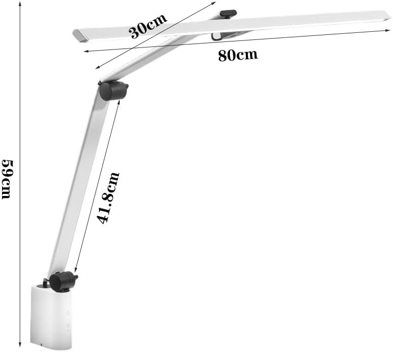 GRFIT LED Desk Lamp Desk Lamp with Clamp, 18W Auto-Dimming Eye Protection LED Light, 31.4' Long Modern Table Lamp with Adjustable Arm for Reading, DIY, Drafting, Working Desk Lamps for Home Office