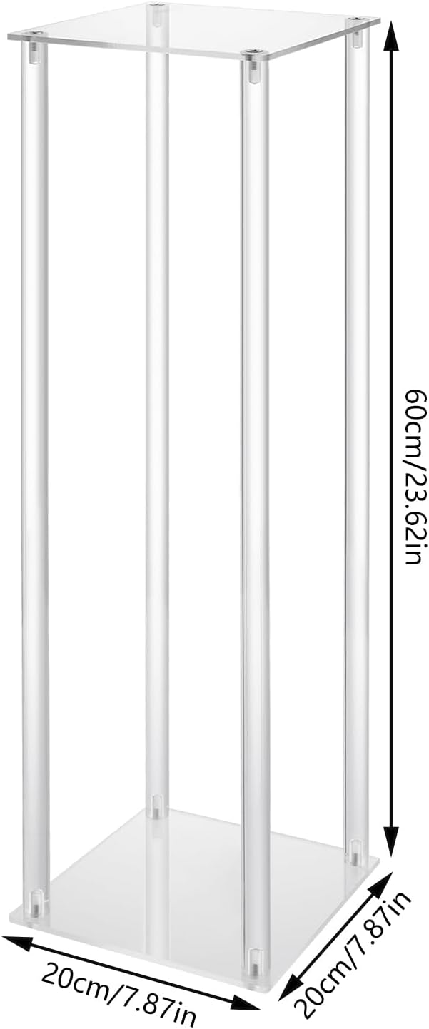 10Pcs Acrylic Flower Vase, 23.62 inch Clear Flower Vases for Centerpieces, Acrylic Column Flower Container, Wedding Flower Stand for Anniversary Celebration