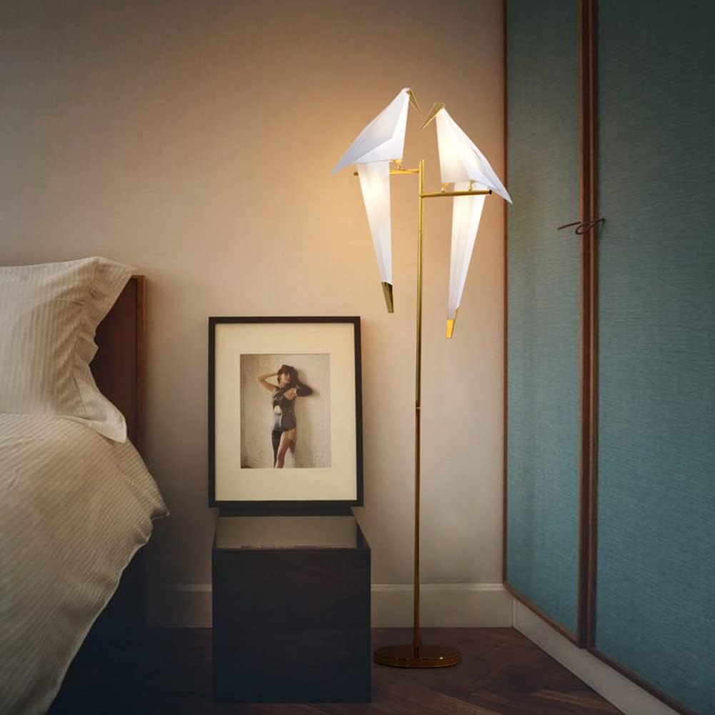 68In Modern LED Floor Lamp, Bird Floor Light Gold Metal Fixtures for Living Room Bedroom Dinning Room Office (2 Birds)