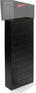 Ilyapa Modern Mailbox Post for Outside, 41x18x5 inch Black Metal Mail Box Posts for Decorative Residential Mailboxes, Includes Adjustable Universal Mounting Plate