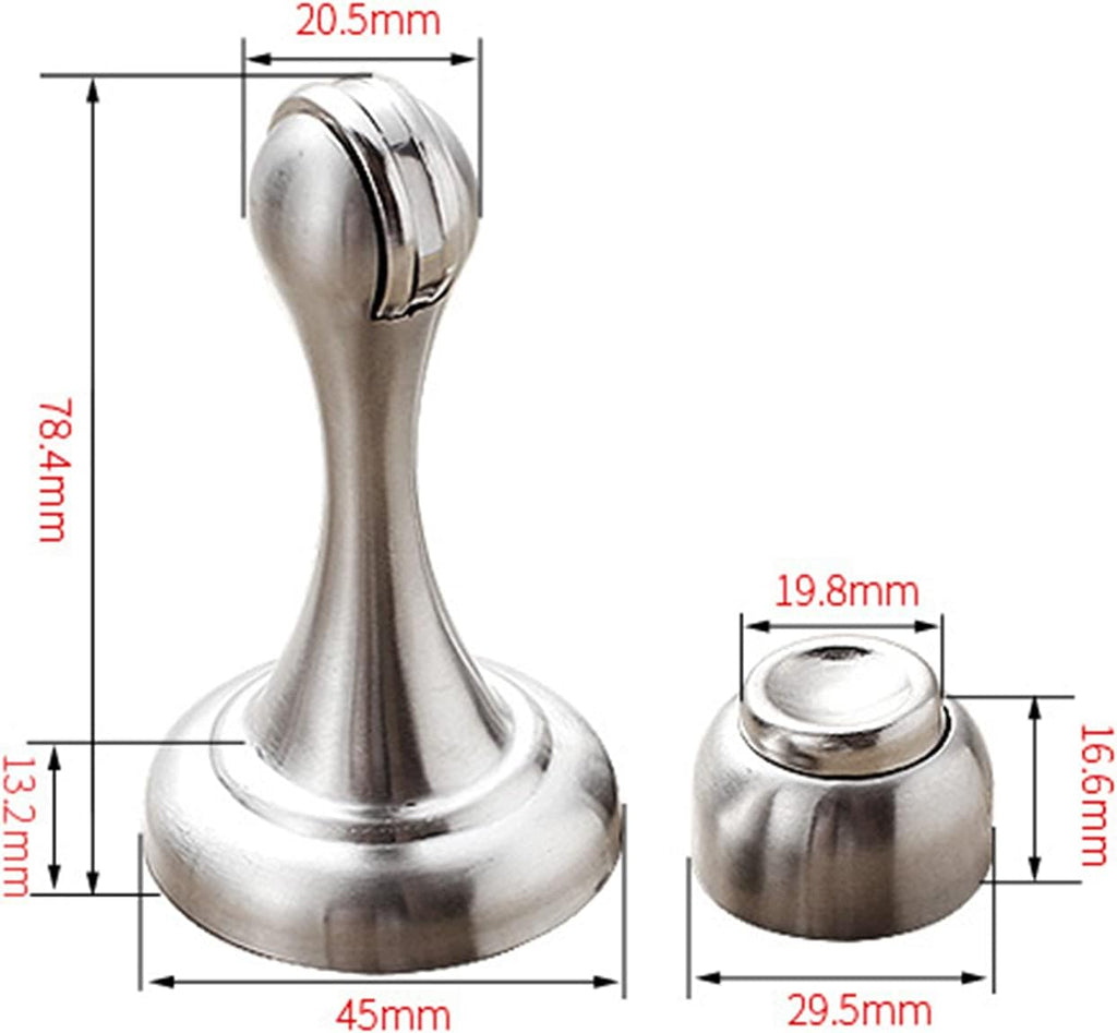 Door Stop Stopper Holder Magnetic,3 Pack White Brushed Nickel Catch Floor Wall Mount Stainless Steel for Office