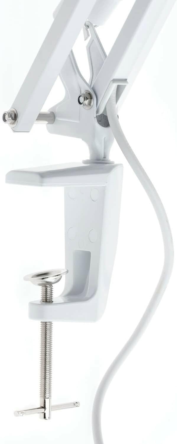 AmScope - Heavy-Duty 2.25X Magnification Large Rectangular Glass Magnifying Lamp with Adjustable Arm and Desk Clamp -MAGFLU-8069D-1C