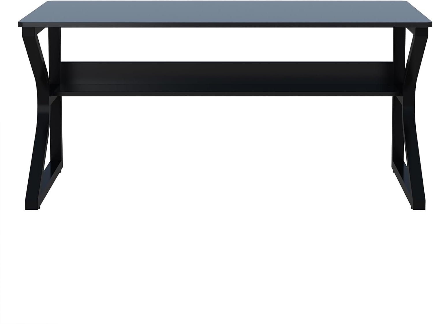 OSCHF Office Desk with Storage Shelf - 47.3' Long Writing Table for Single-Person Workstation, Modern Study Gaming Computer Desk, Black