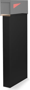 Ilyapa Modern Mailbox Post for Outside, 41x18x5 inch Black Metal Mail Box Posts for Decorative Residential Mailboxes, Includes Adjustable Universal Mounting Plate