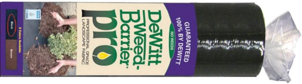 Dewitt 2-Pack Weed-Barrier Pro 3 oz Landscape Fabric, Black, 4 x 100 Feet – Heavy-Duty Weed Control and Ground Cover for Gardens, Beds, Mulch, Outdoor Landscaping, and Yard Areas