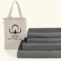 Egyptian Cotton RV King Size Sheet Set, 4Pc Bed Set, Soft & Breathable Percale Weave, Fits 10-12' Deep Pocket, Hotel-Quality 1000 Series Bed Sheets (Solid, Elephant Grey)