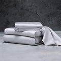 LUXOME Luxury Sheet Set | 100% Rayon (Viscose) from Bamboo | Queen Size - Stone | Deep Pockets | 4-Piece Set (Fitted, Flat, 2 Pillowcases)