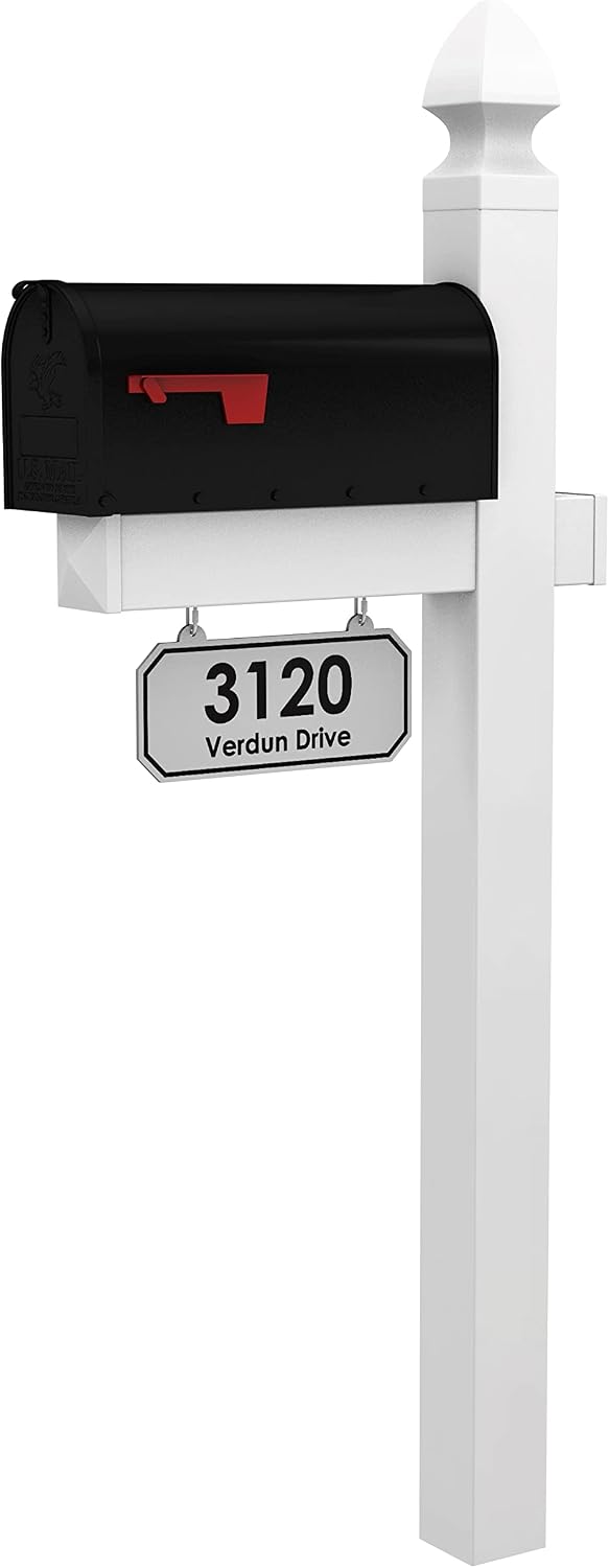 4Ever Products The Loudon Vinyl/PVC Mailbox Post No Dig System (Includes Mailbox)