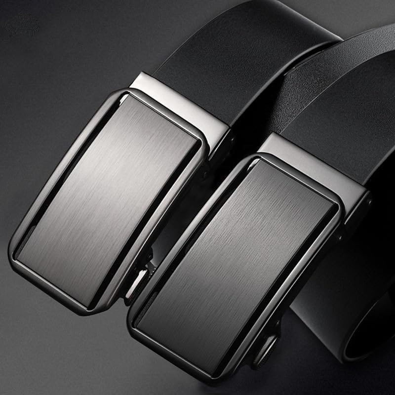 Automatic Ratchet Belt for Men - Genuine Leather Dress & Casual Use, Adjustable Buckle