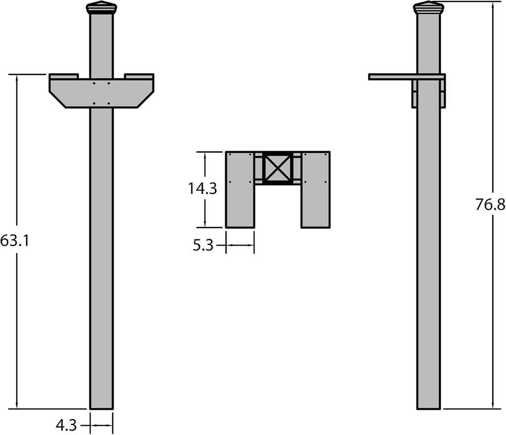 Hazelton Side-by-Side Mailbox Post, White