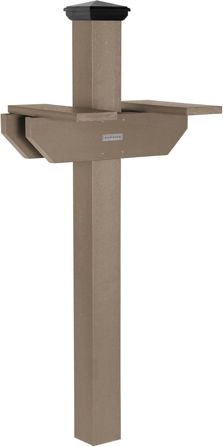 Hazelton Two-Sided Mailbox Post, Woodland Brown