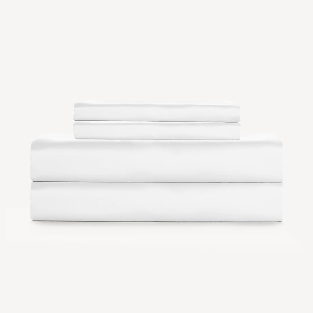 SLASHOP FURRFREE Bamboo Sheet Set - Genuine 100% Organic Viscose - Pet Hair Repellent Bedding Sheet Set for Dogs/Cats Family- Charming White Queen