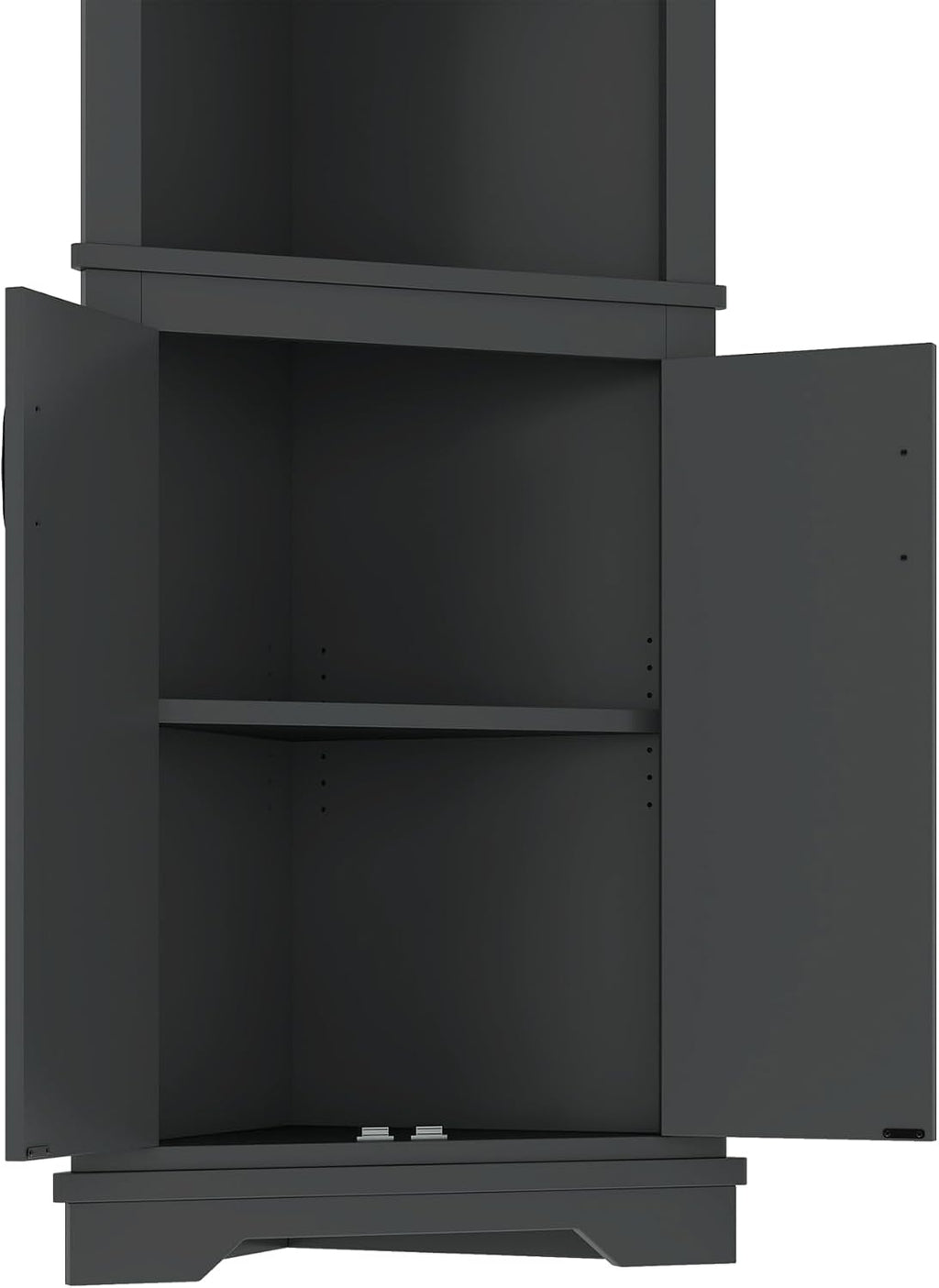 Bellemave Triangle Corner Storage Cabinet, 69.4'' H Tall Bathroom/Kitchen Cabinet with Doors & Shelves, Space-Saving Furniture for Small Spaces (Black)