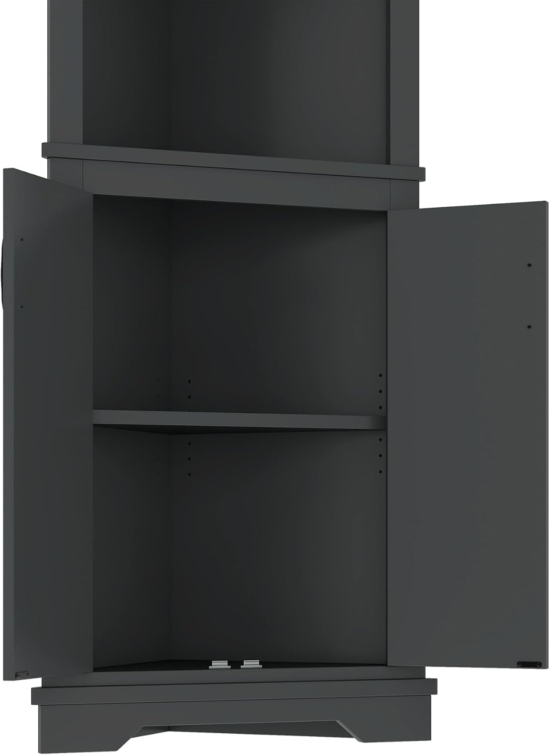 Bellemave Triangle Corner Storage Cabinet, 69.4'' H Tall Bathroom/Kitchen Cabinet with Doors & Shelves, Space-Saving Furniture for Small Spaces (Black)