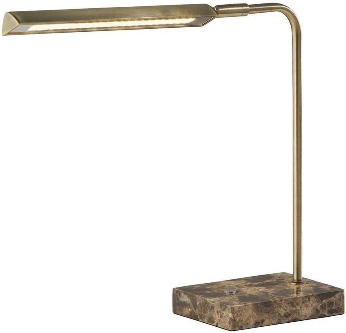 Adesso Home 3557-21 Transitional LED Desk Lamp from Reader Collection in Brass-Antique Finish, 17.50 inches, Bronze