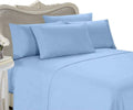 4 Piece Luxurious 1500 Thread Count Queen Size Siberian Goose Down Comforter Set 100% Egyptian Cotton, Blue Solid Color, 1500 TC - 750FP - 50Oz.