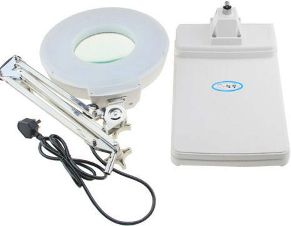 LED Desk Table Lamp Magnifier 10X Magnifying Glass Adjustable Arm Magnifier Lamp Super Bright Light for Reading Electronic Maintenance Inspection Table Craft