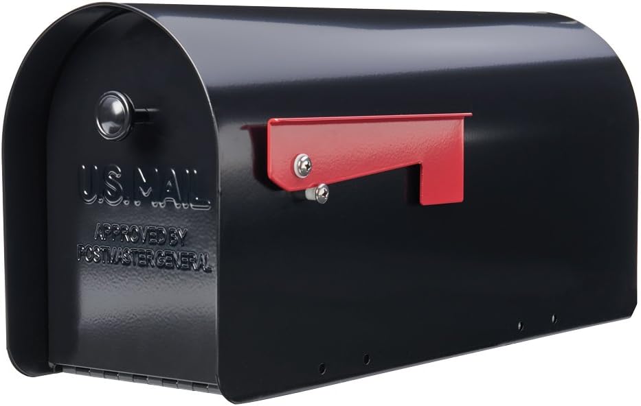 Gibraltar Mailboxes Tuff Body Large Capacity Galvanized Steel Black, Post-Mount Mailbox, TB1B0000